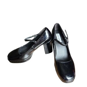 Steve Madden Black Shiny Mary Jane Heels